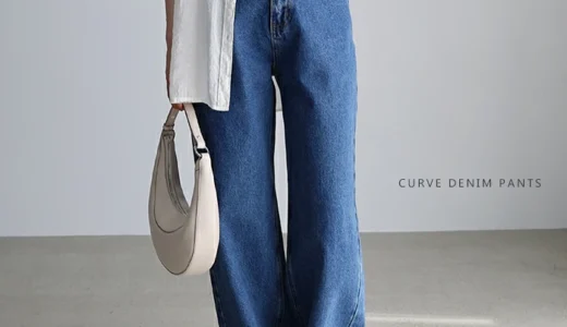 ハイウエスト×カーブシルエットで美尻・脚長が叶う！andme（アンドミー）evernavy カーブデニムパンツ（8800021）がブラック・ミドル・ブルーウォッシュ3色展開×SP〜XL対応で2026夏の体型カバーデニムに選ばれる理由