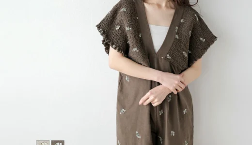 フラワー刺繍×深Vネックで一枚映え！La-gemme（ラジエム）シャーリングオールインワン（lssrss26-1920）が体型カバー×レイヤード見せ×半額クーポン対象で2026春夏の神サロペットな理由