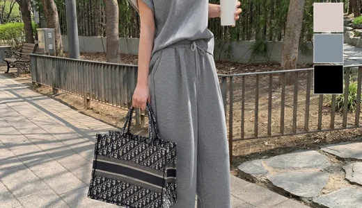 COCOMOMO（ココモモ）スウェットポンチセットアップ【sa10466】フレンチスリーブ×ゆったりシルエットで二の腕カバー＆楽ちんおしゃれが叶う春夏セットアップ